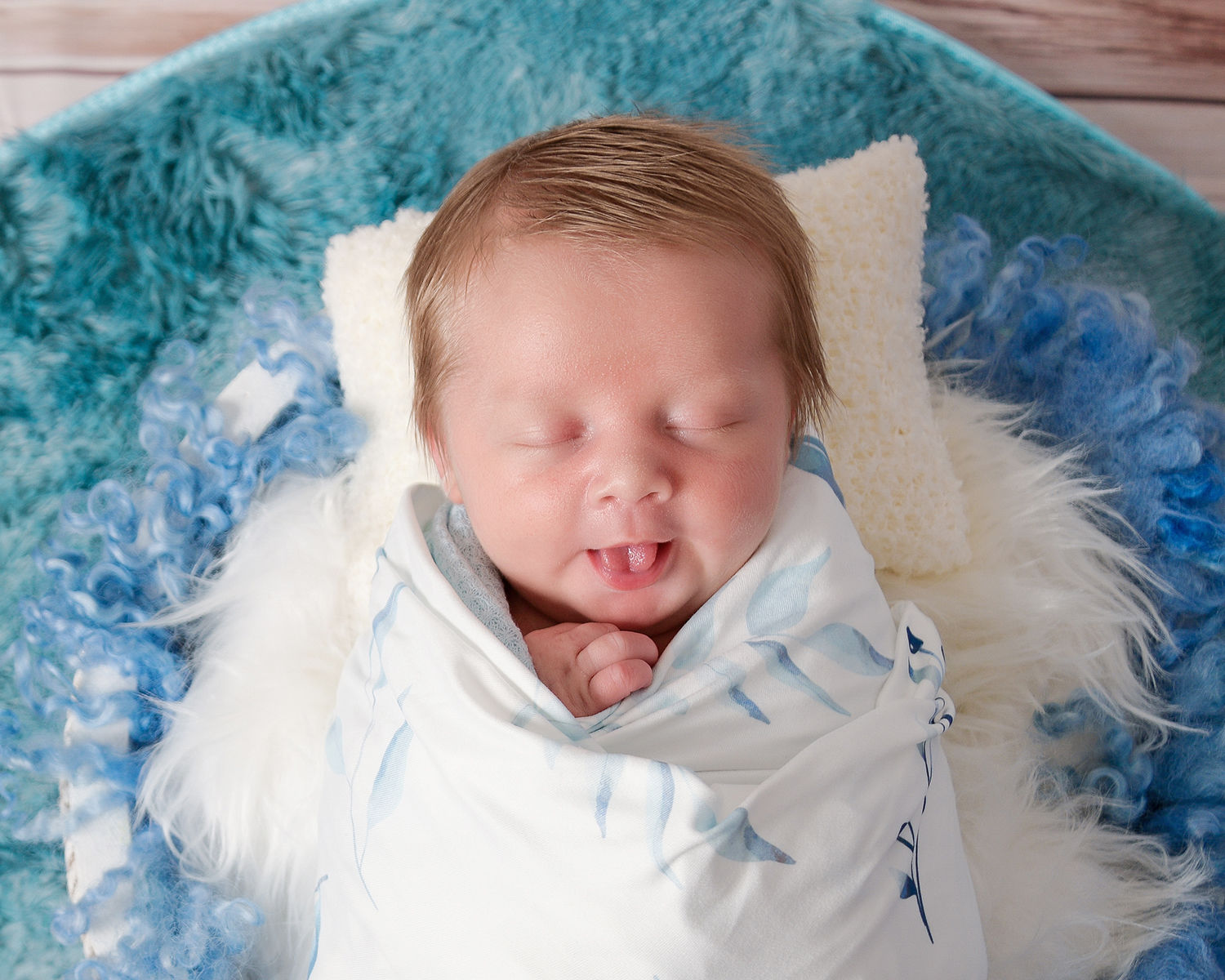 Newborn portrait in warm light